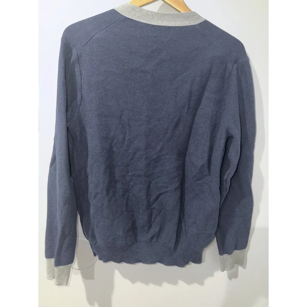 Polo Ralph Lauren Pima Cotton Varsity Sweater Men's Large‎ Blue Gray